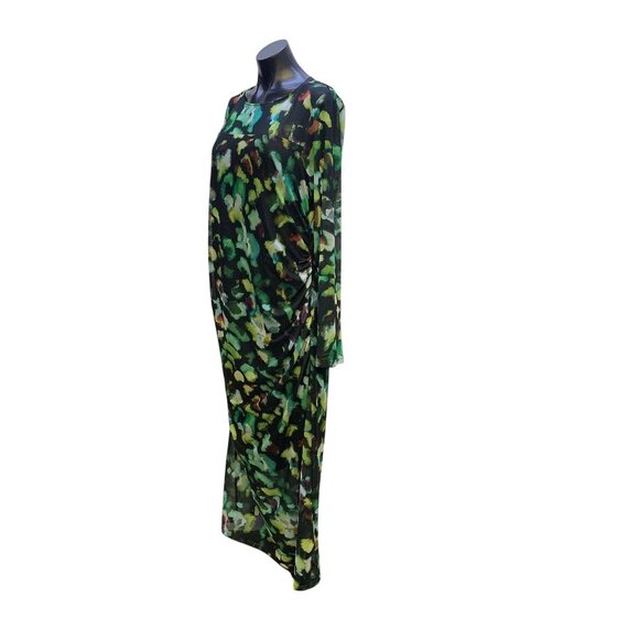 Joseph Ribkoff Green Multicolor Abstract Long Sleeve Maxi Dress 18 - Picture 4 of 6